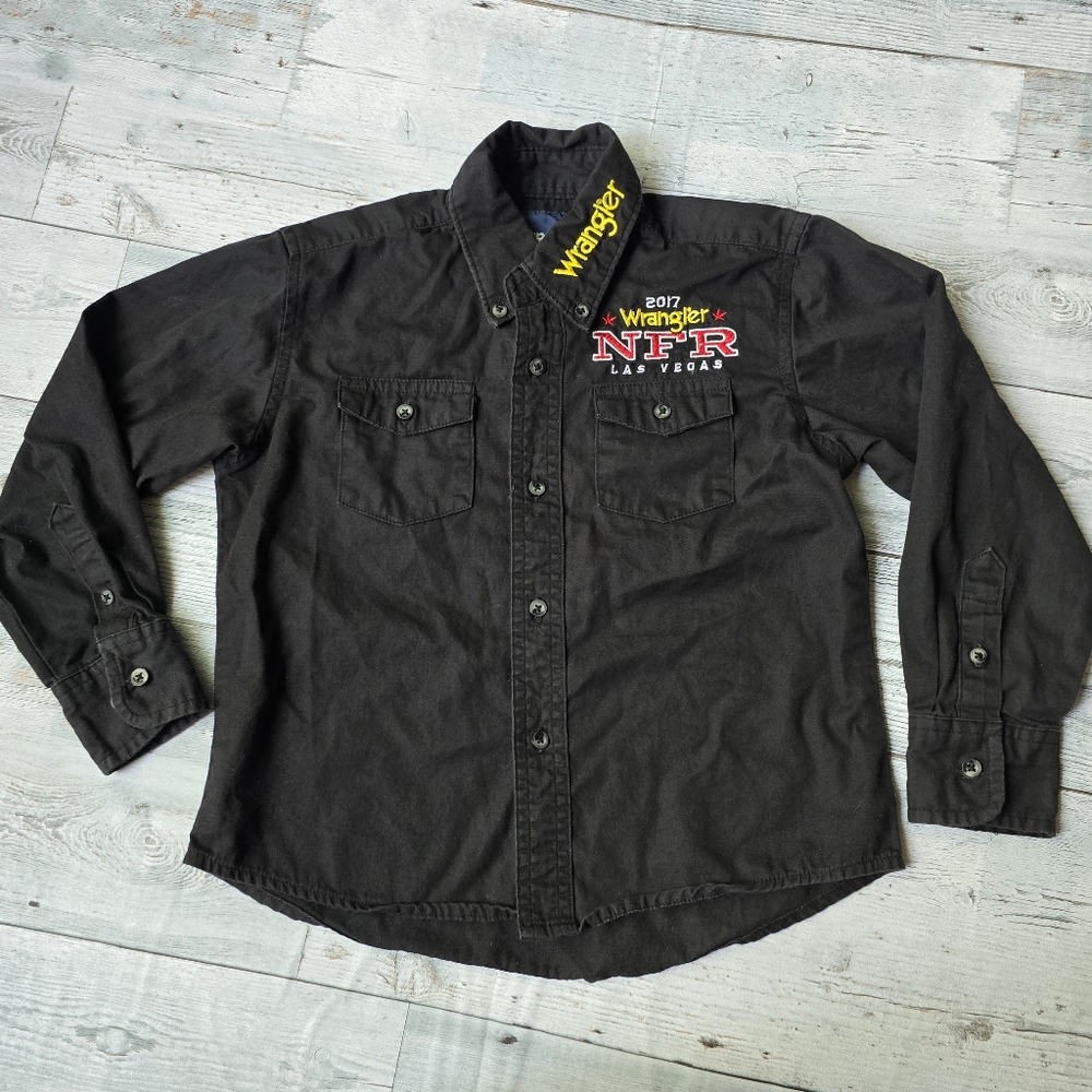 Wrangler NFR Las Vegas Western Button Up Shirt Boys 5-6